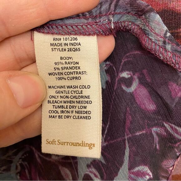 Soft Surroundings Ballia Topper Cardigan Boho Paisley Floral colorful printart M - Picture 8 of 11